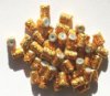 50 6x4mm Metallic Dark Gold Textured Tube Beads